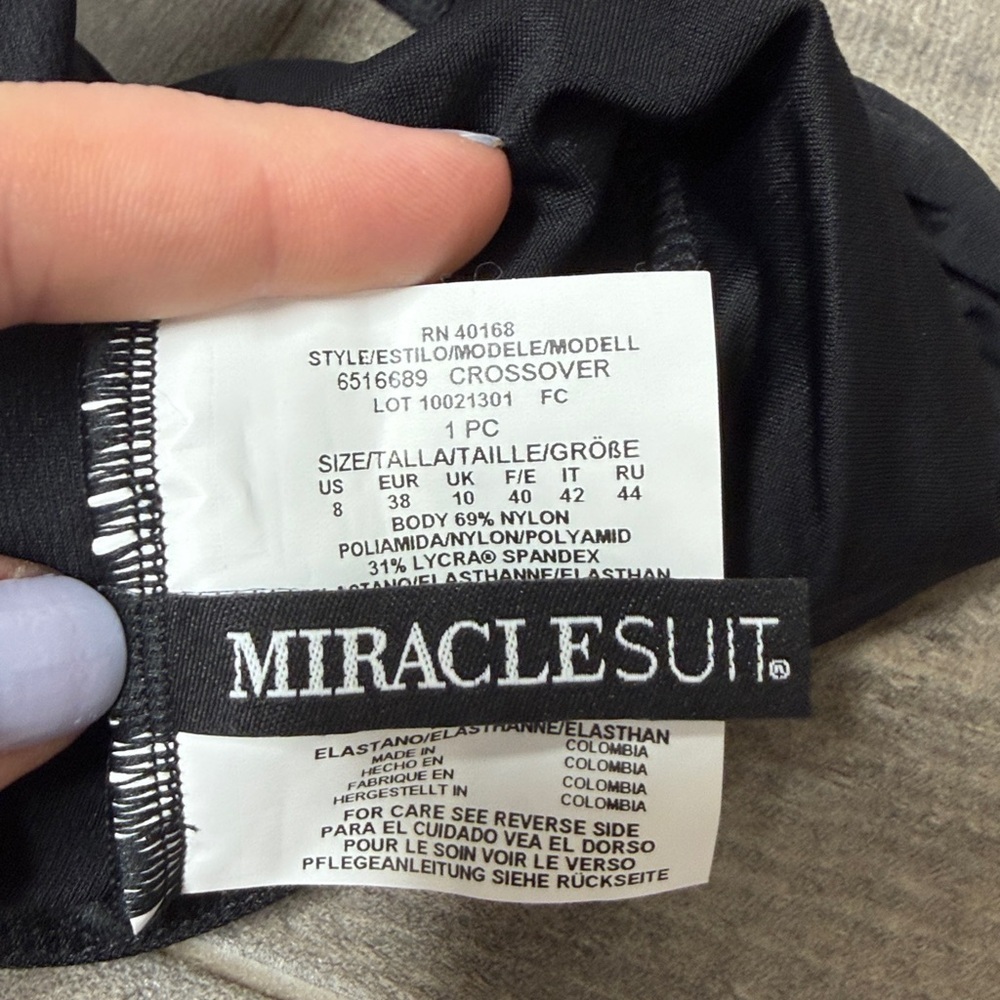 NWOT MiracleSuit Crossover with Mesh Black One Piece - Picture 8 of 9